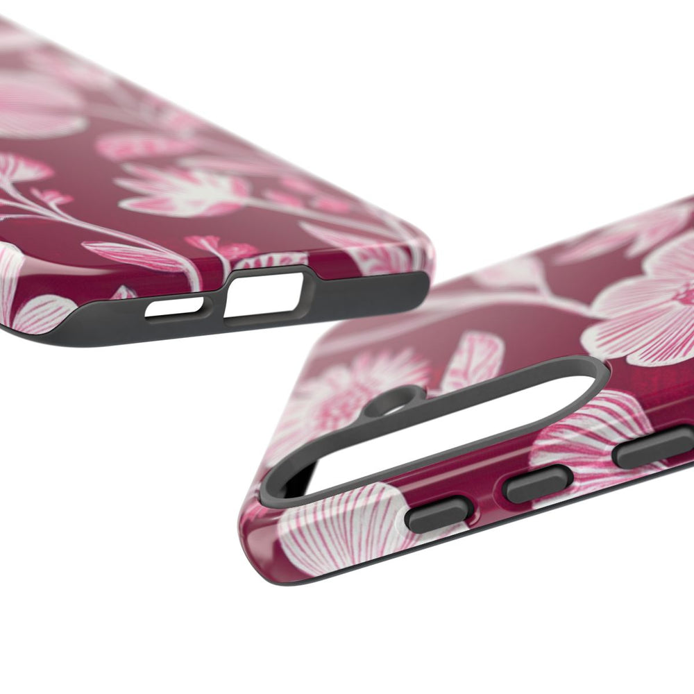 Roze en Witte Bloemenprint