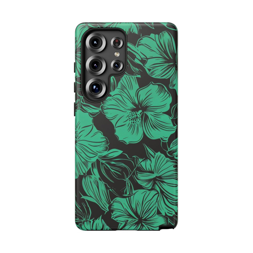 Groen Hawaïaans Bloemenpatroon