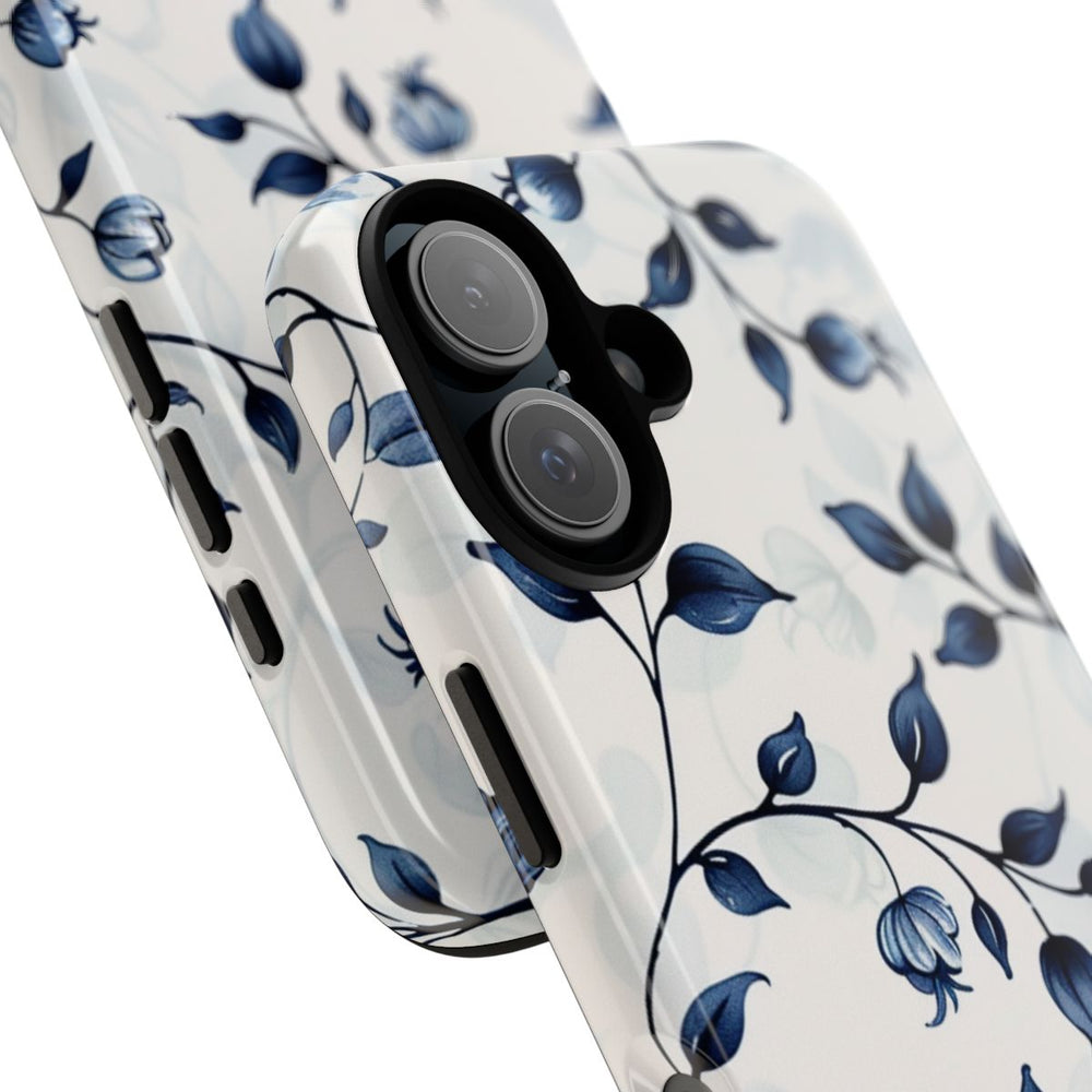 Blauw Bloemenrankenpatroon