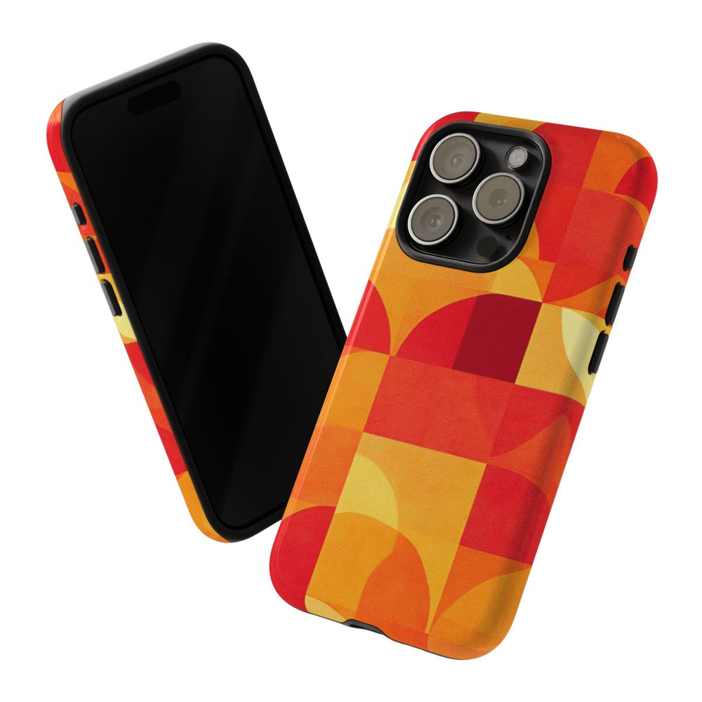 Geometrisch Rood- en Oranje-Patroon
