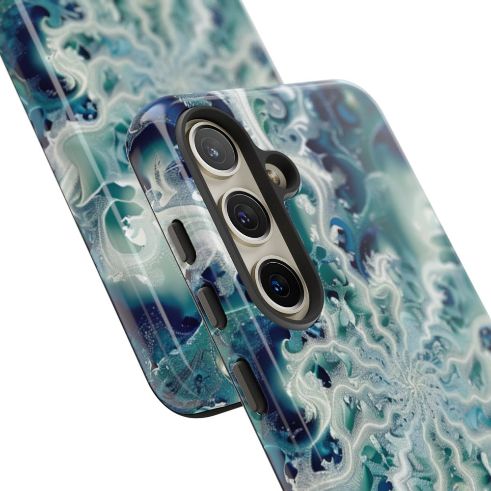Blauw-Groene Fractalwerveling met Glans