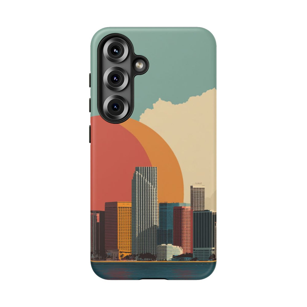 Minimalistische Stadsgezicht met Grote Zon