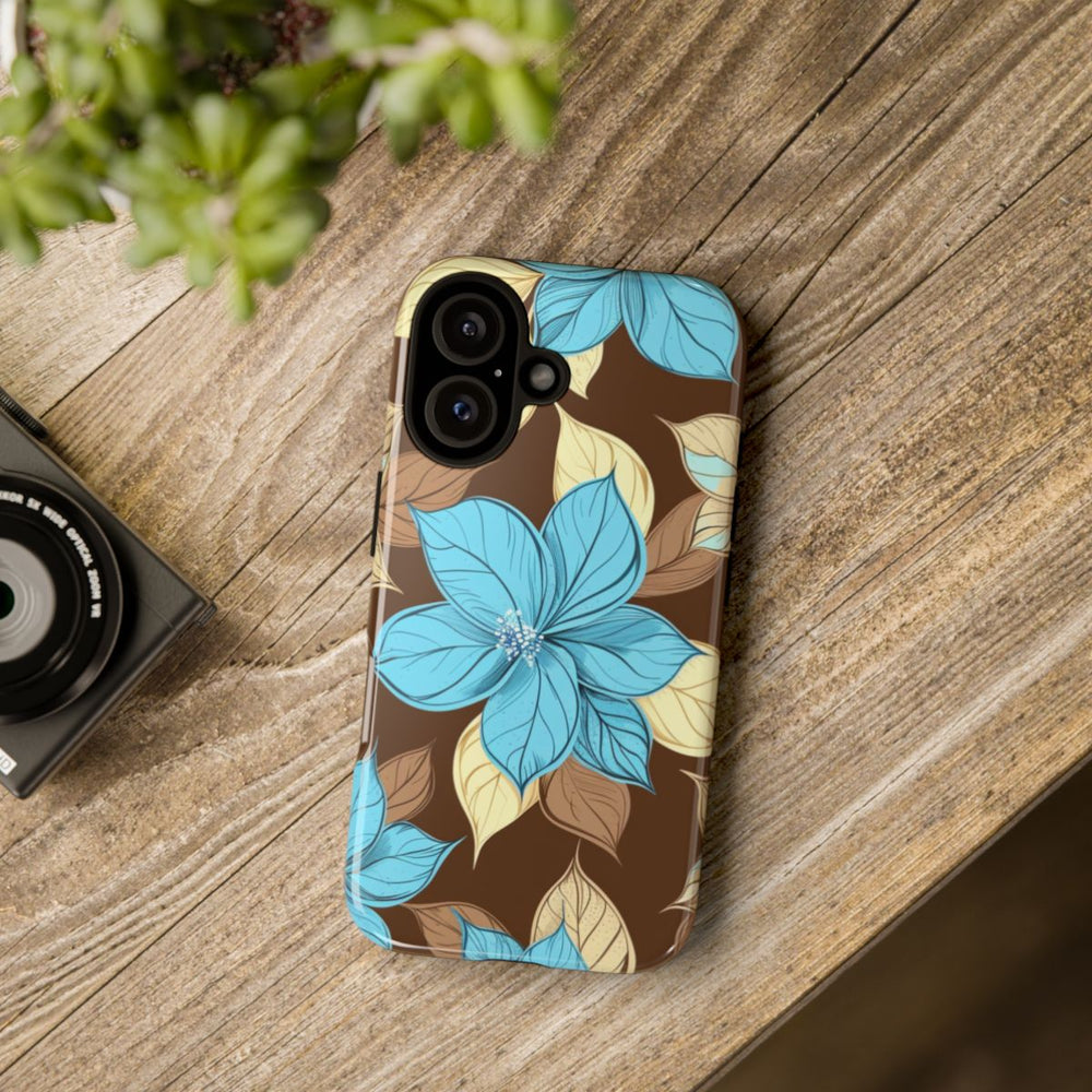 Turquoise en Beige Bloemenpatroon