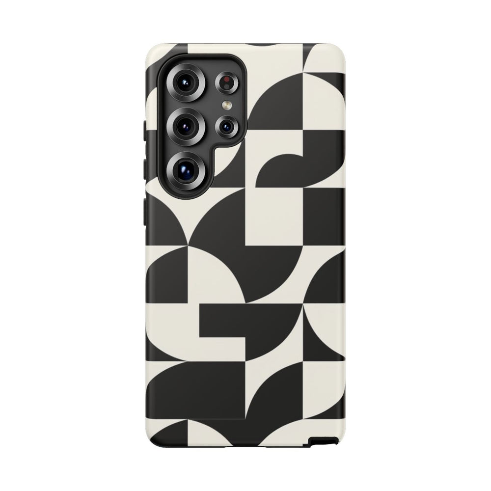 Zwart-Wit Geometrisch Abstract Patroon
