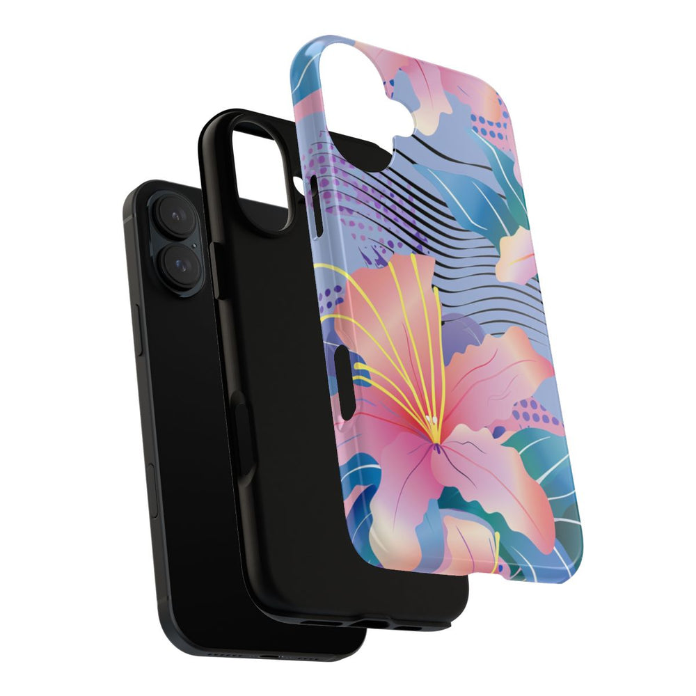 Roze Bloemenpatroon met Abstracte Accenten
