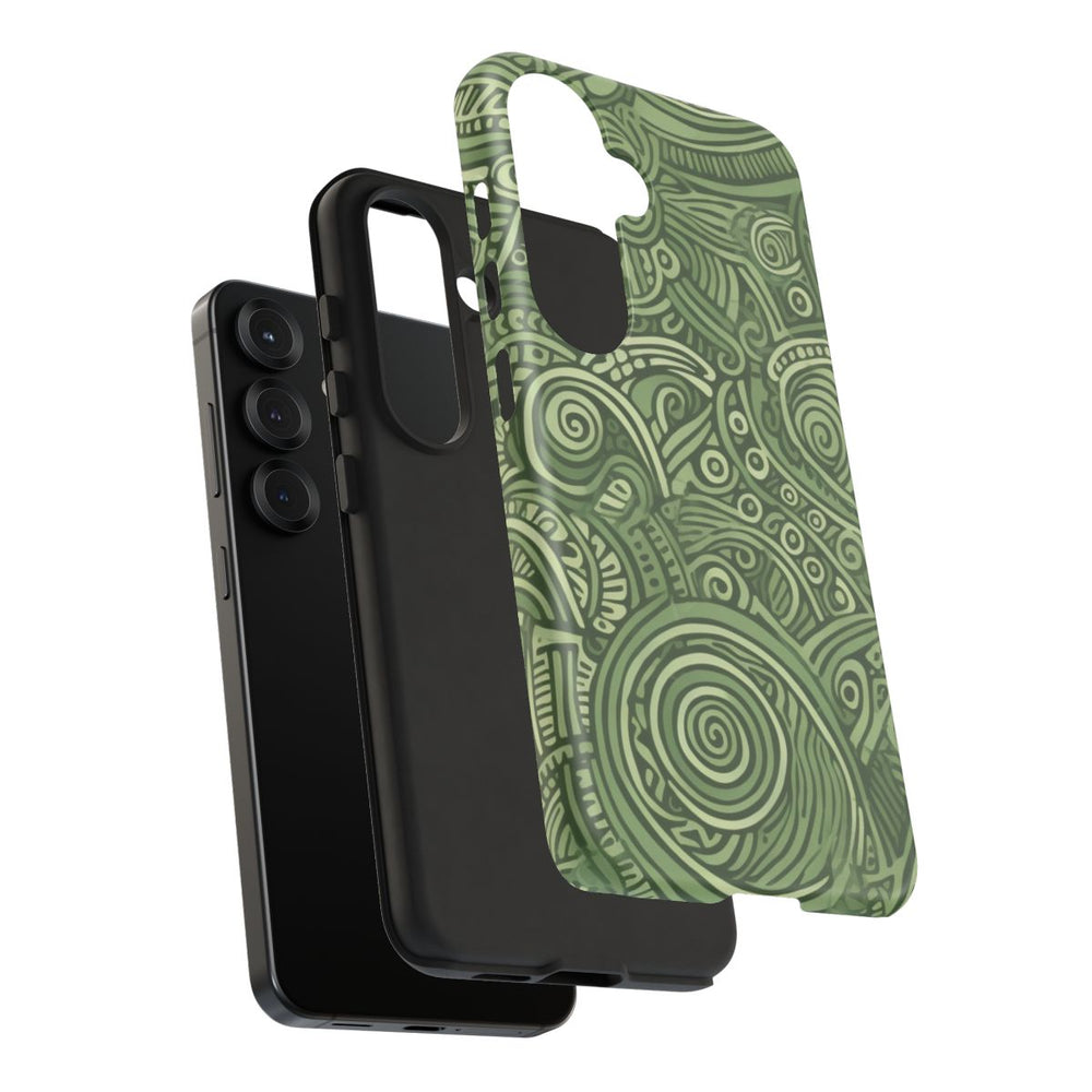 Abstract Groen Tribal Doodle Patroon