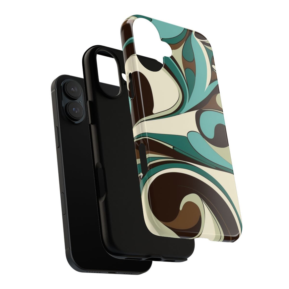 Abstracte Swirl in Teal en Bruin