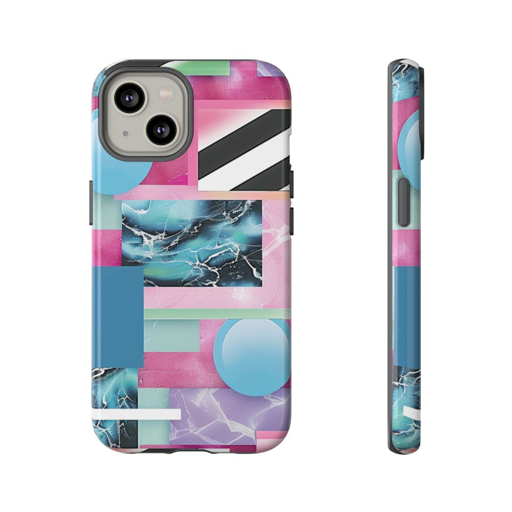 Abstract Geometrisch Patroon in Roze en Blauw