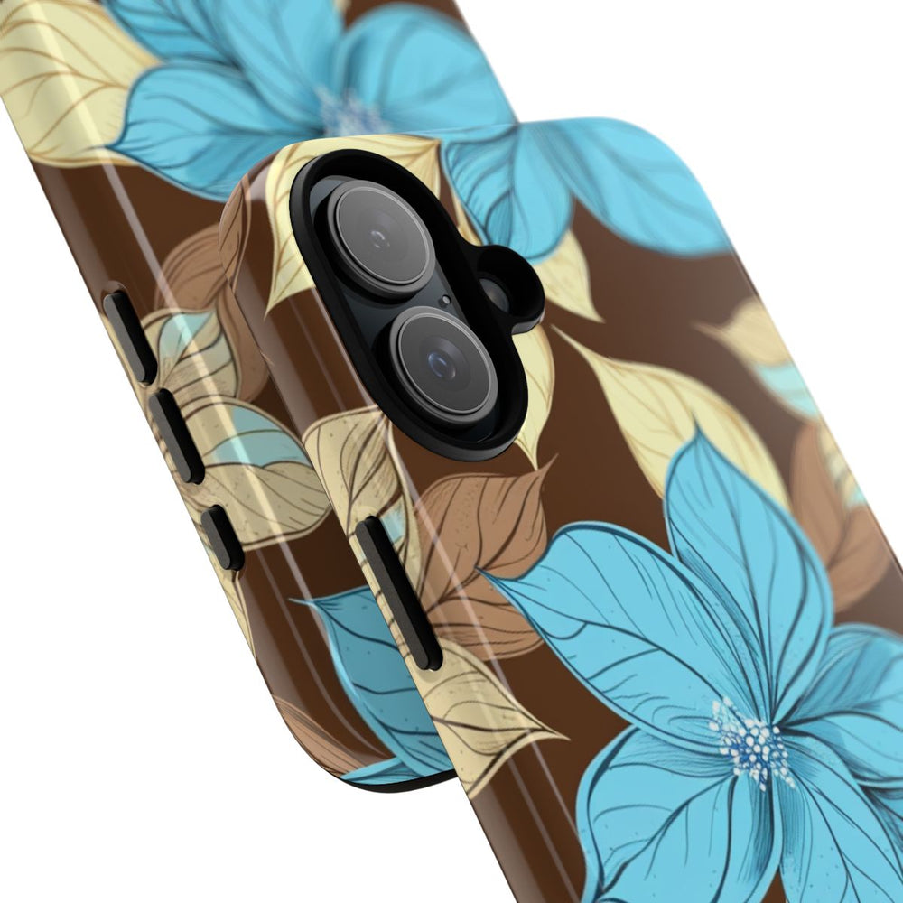 Turquoise en Beige Bloemenpatroon