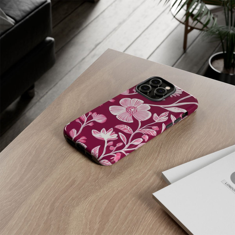 Roze en Witte Bloemenprint