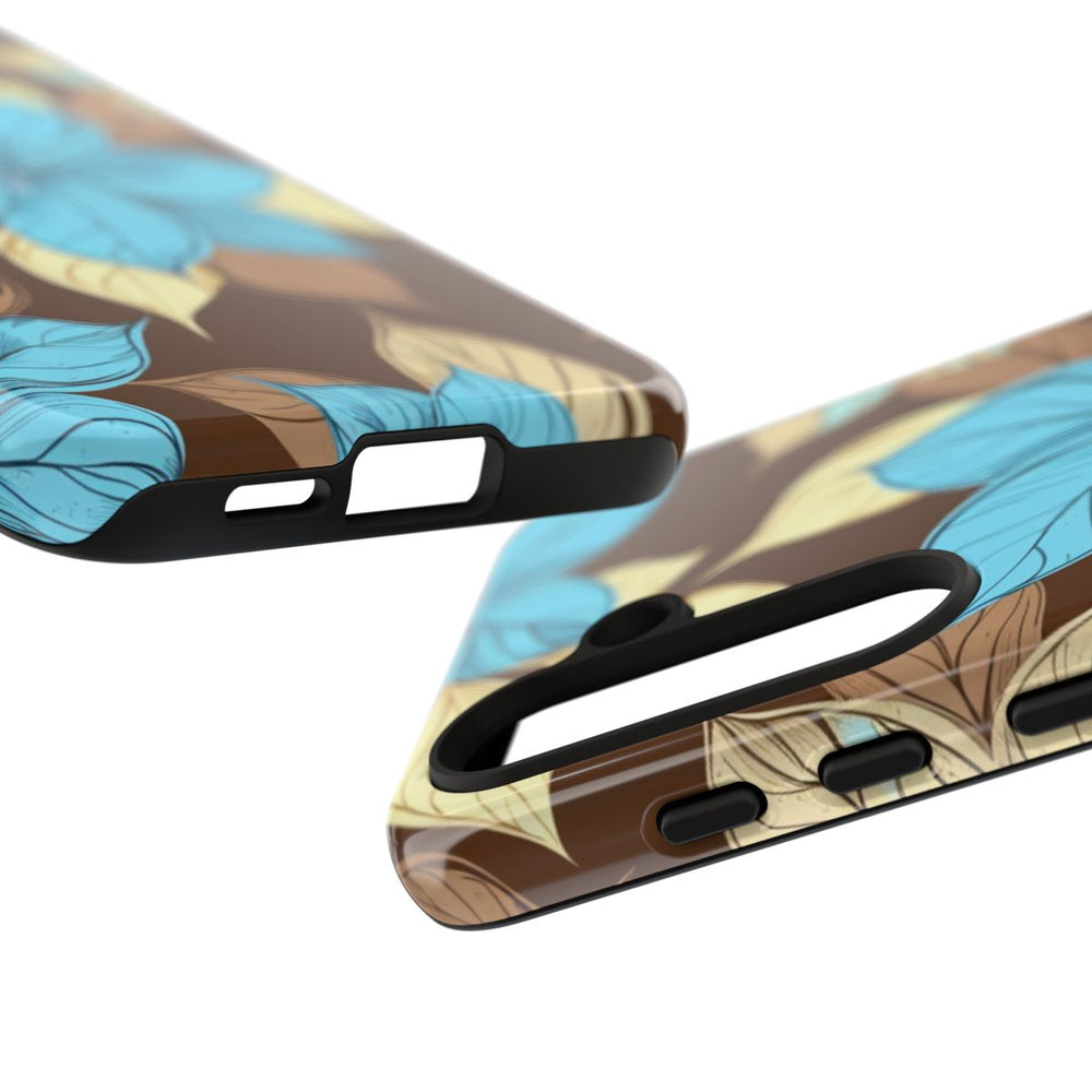Turquoise en Beige Bloemenpatroon