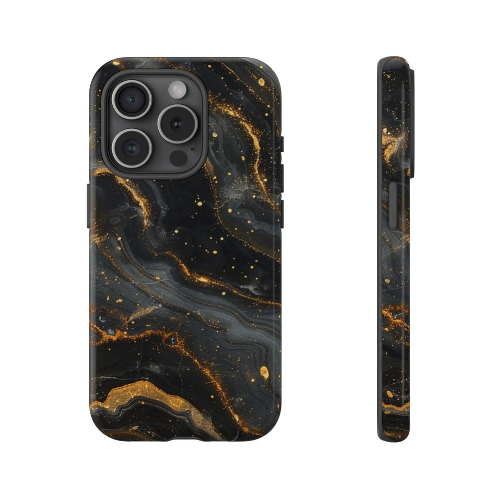 Zwart-Gouden Marmer Abstract Patroon