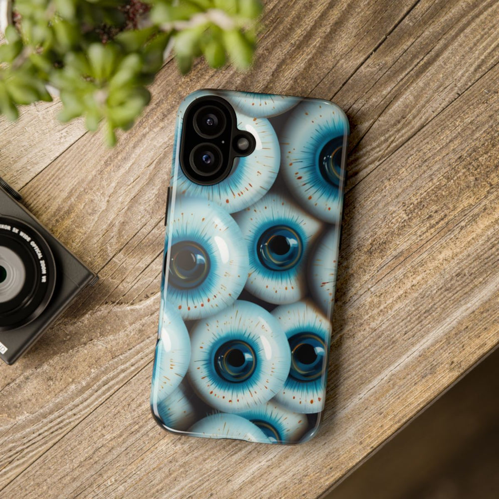 Glanzend Hoesje met Blauw Oogpatroon