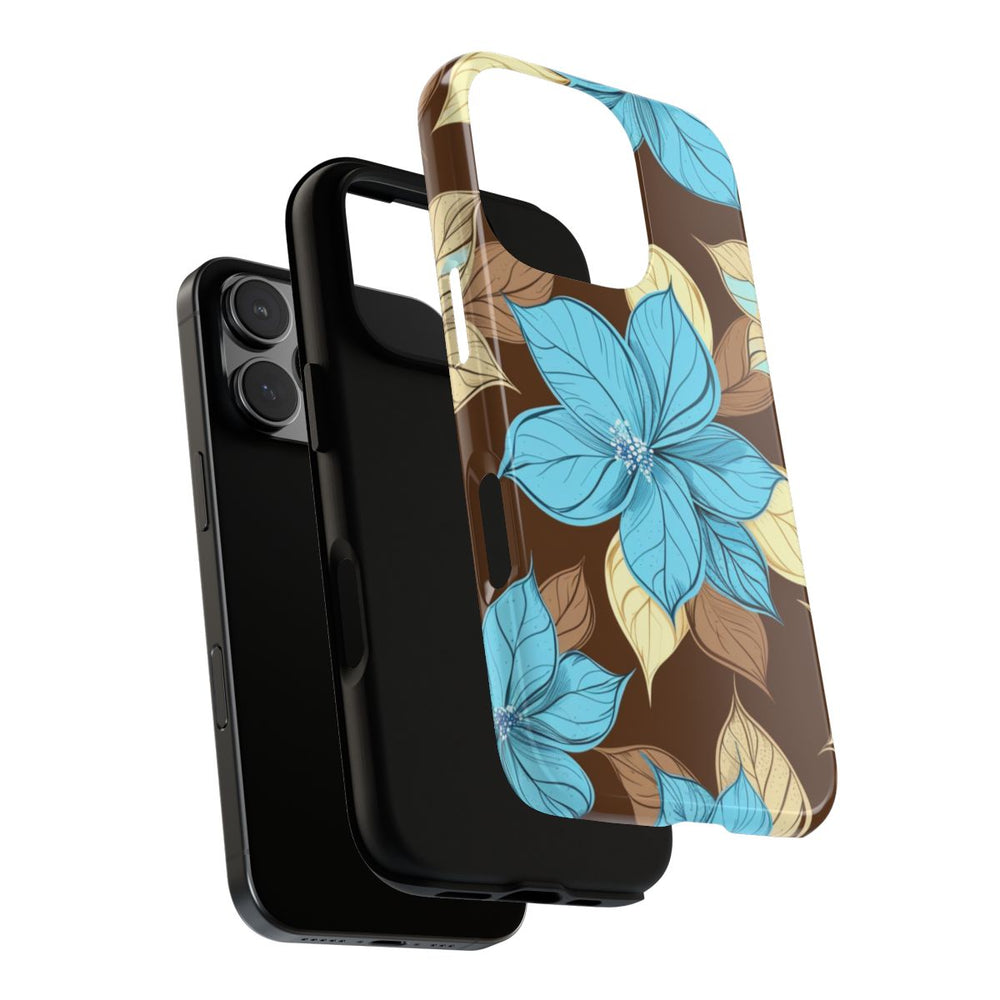 Turquoise en Beige Bloemenpatroon