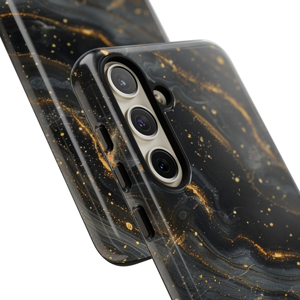 Zwart-Gouden Marmer Abstract Patroon