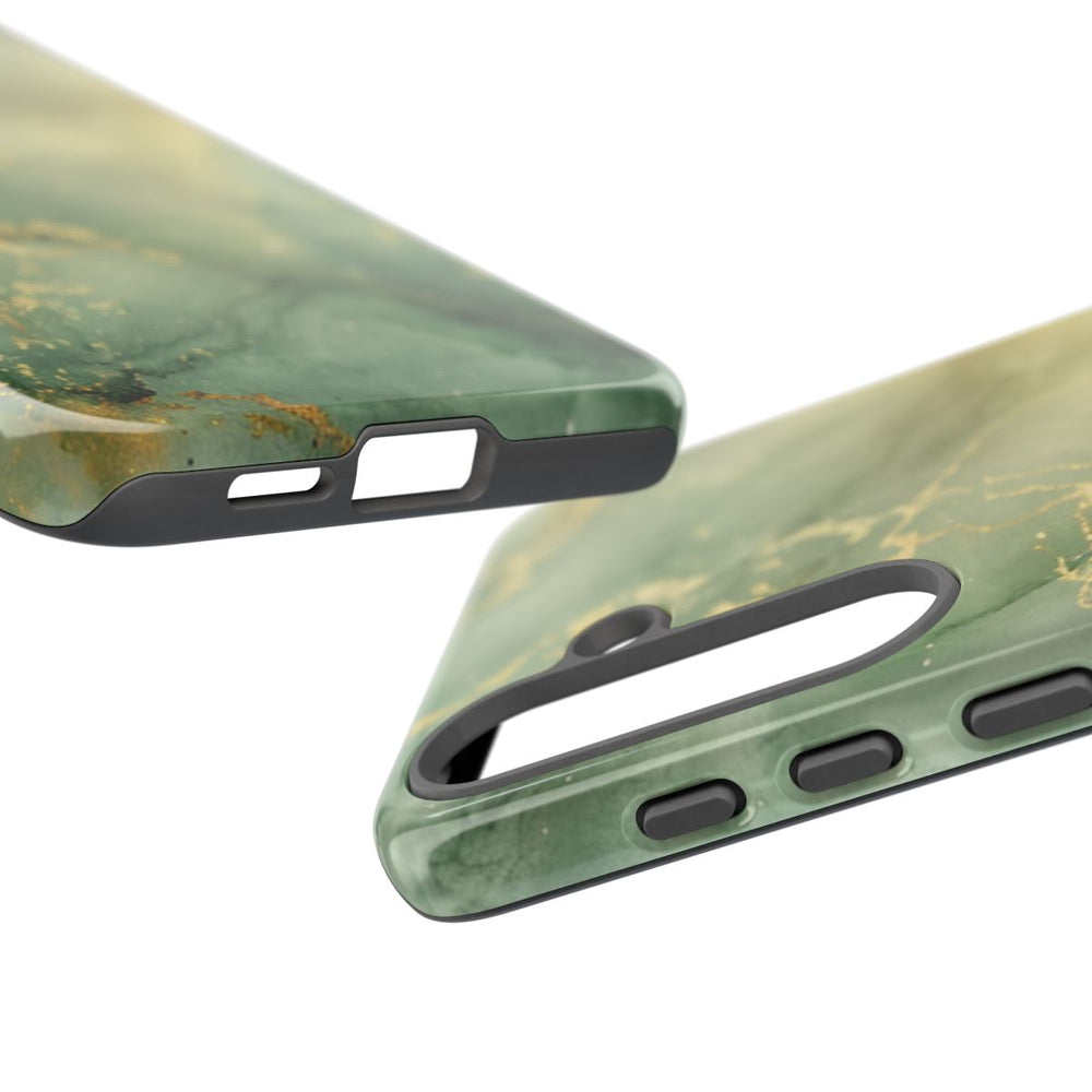 Groene en Gouden Marmer Abstract