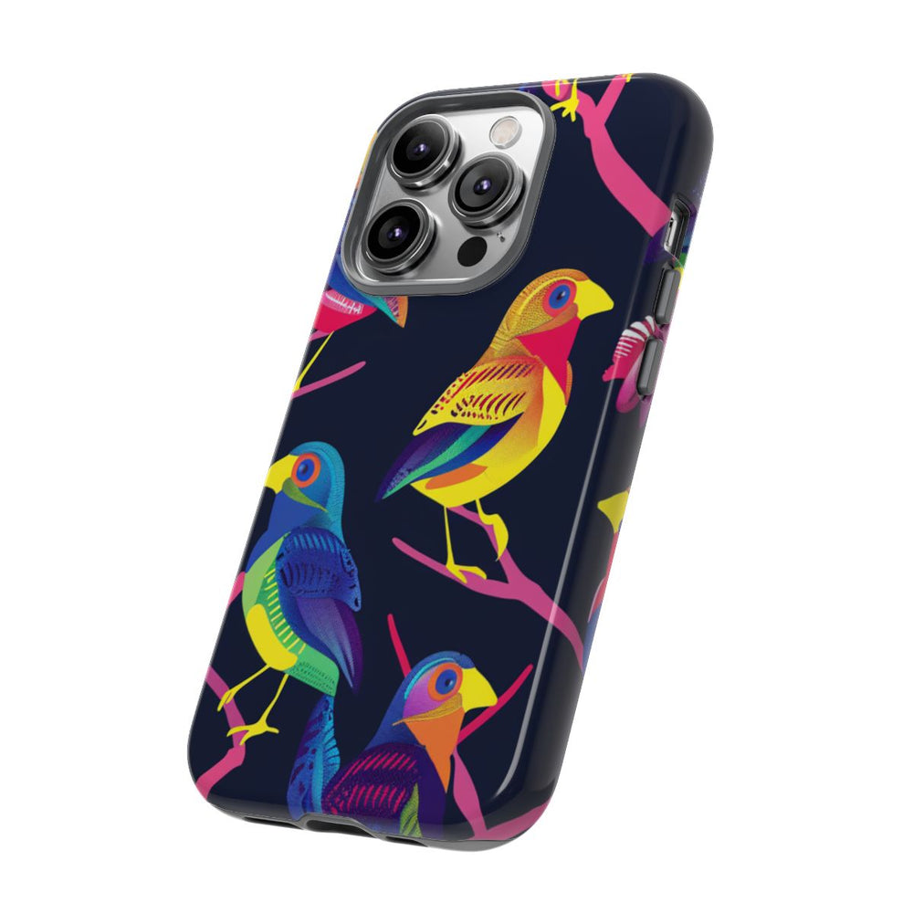 Neonkleurige Vogels op Takken