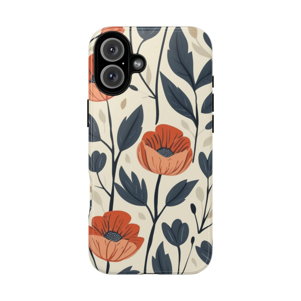 Oranje en Blauwe Bloemenpatroon