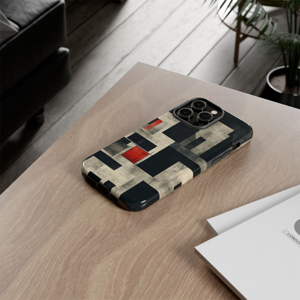 Abstract Geometrisch Patroon met Rode Accenten