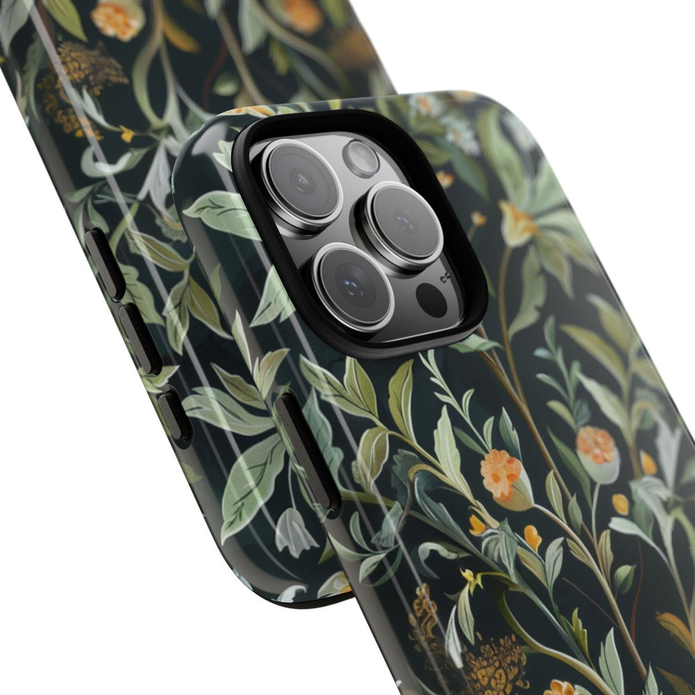 Gedetailleerde Botanische Illustratie met Oranje Bloemen