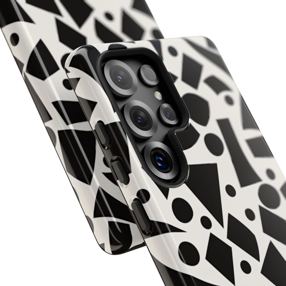 Zwart-Wit Geometrisch Abstract Patroon