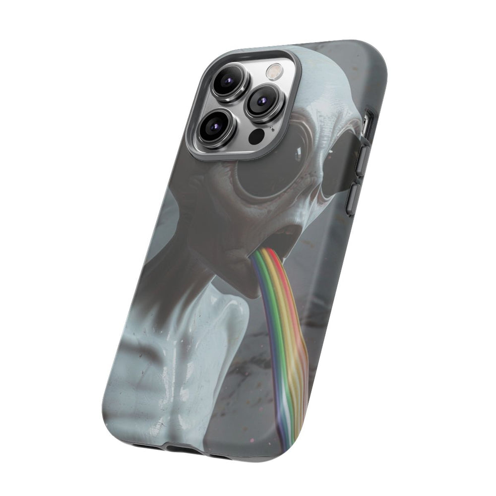 Grijze Alien met Regenboogstraal