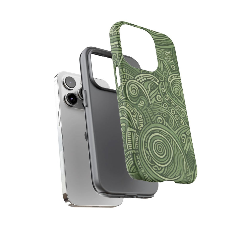 Abstract Groen Tribal Doodle Patroon
