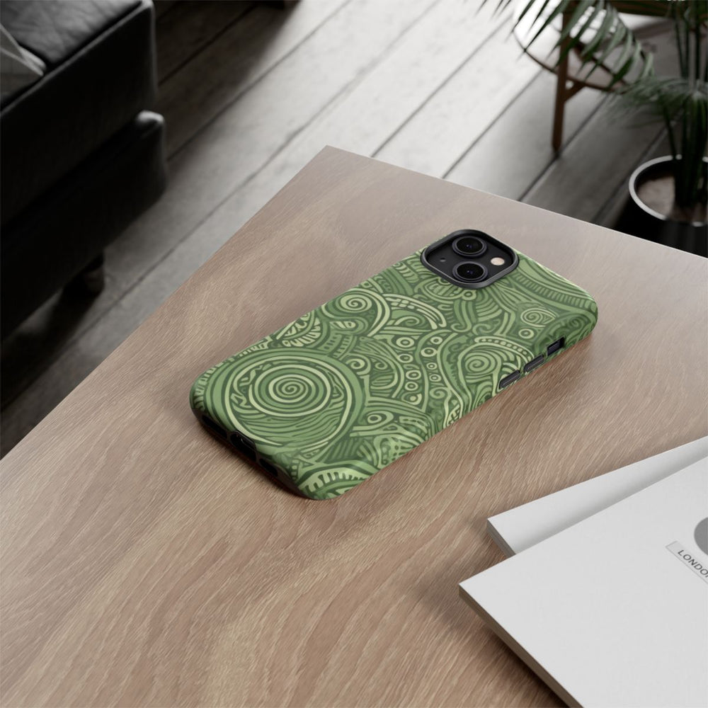 Abstract Groen Tribal Doodle Patroon