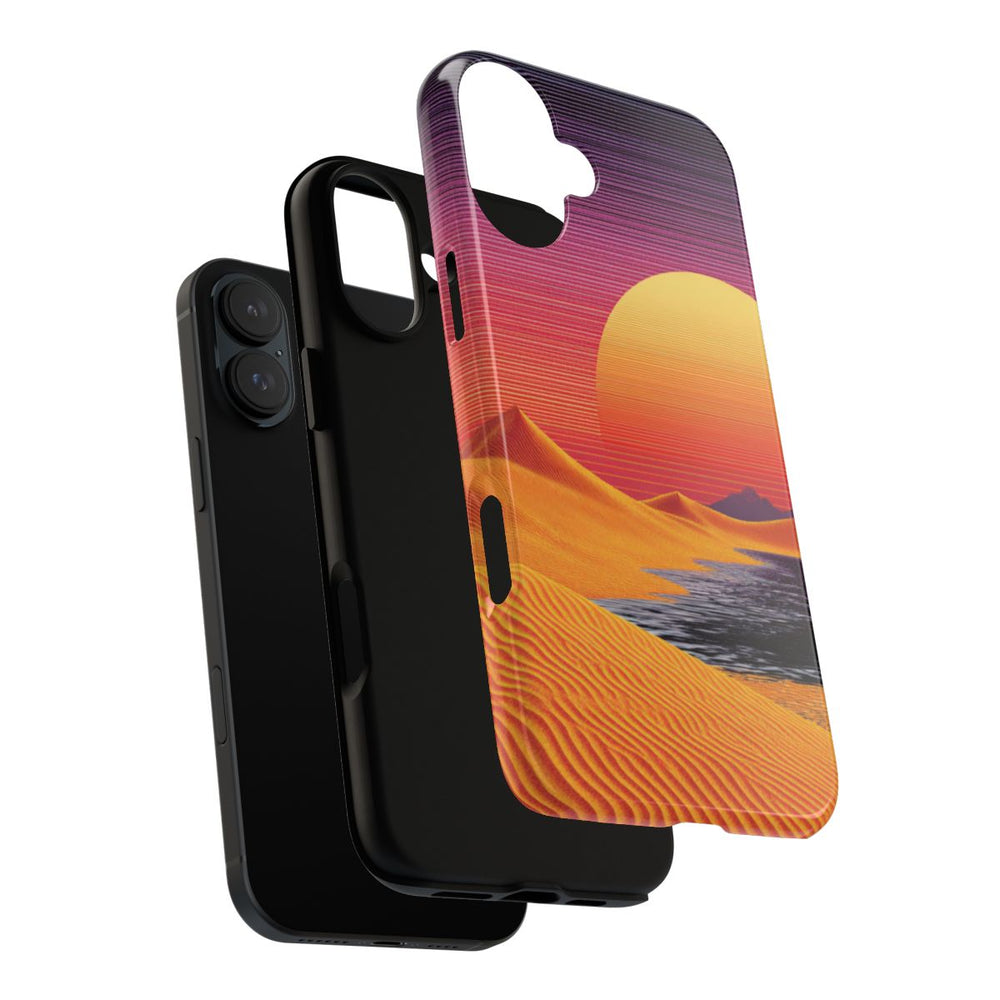 Zonsondergang boven Oranje Zandduinen met Retro Zon