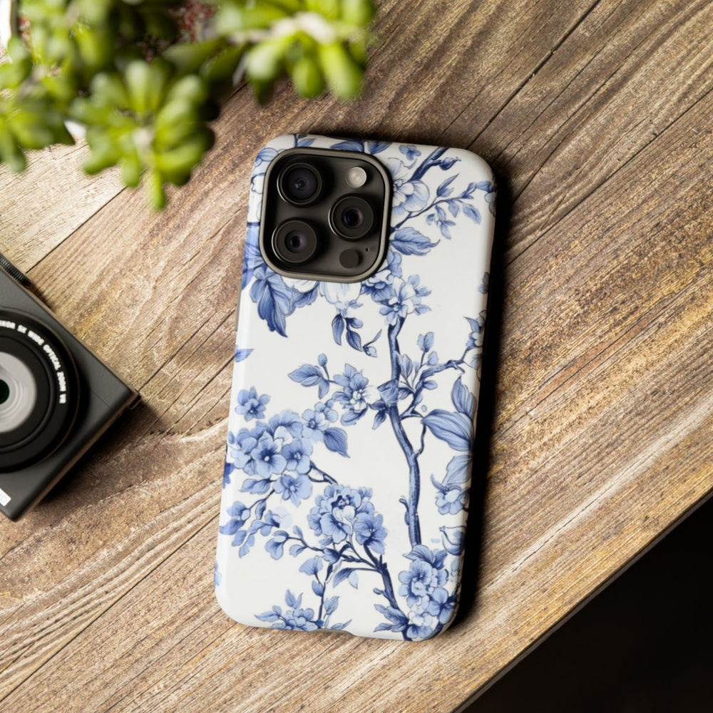 Blauw Vintage Bloemenpatroon