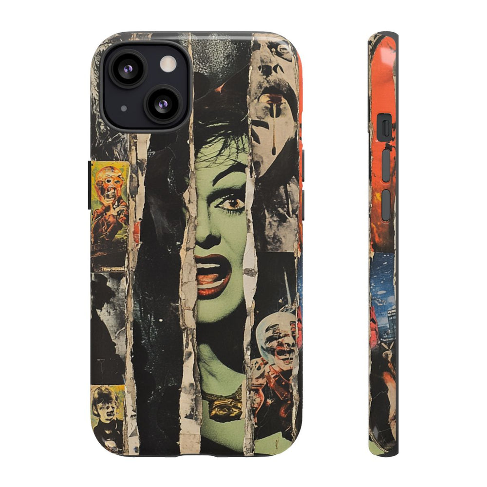 Vintage Horror Collage met Gescheurde Papieren Stroken