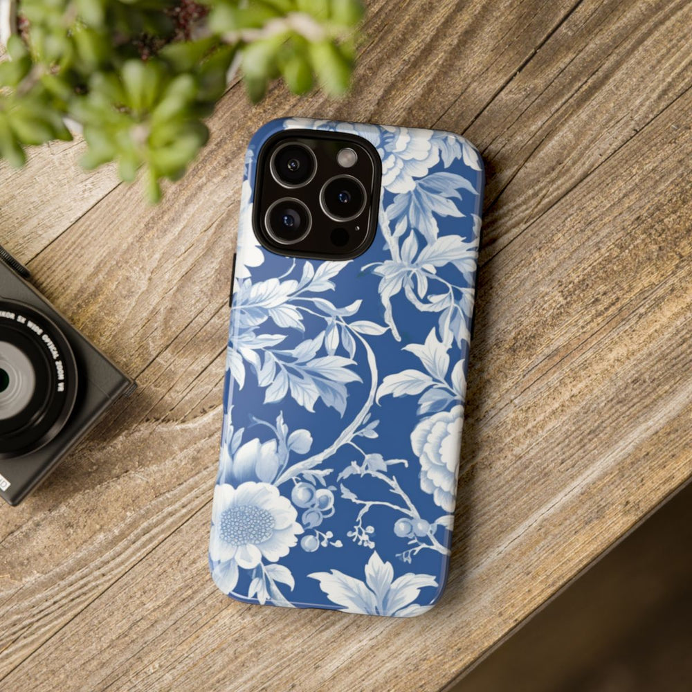 Blauw-Wit Bloemenpatroon