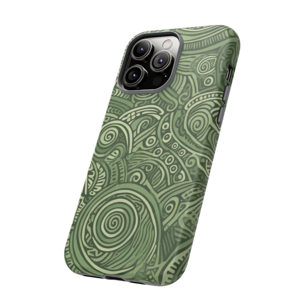 Abstract Groen Tribal Doodle Patroon