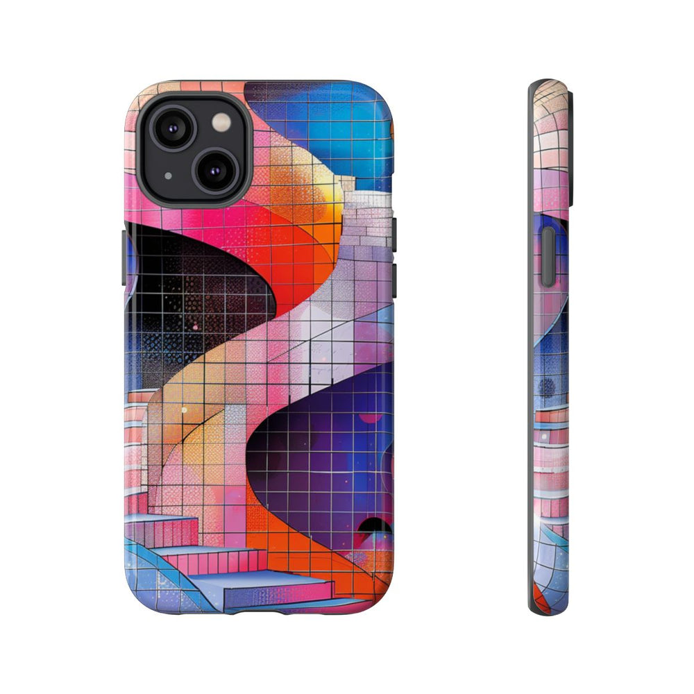 Kleurrijke Abstracte Spiraaltrap met Mozaïekpatroon