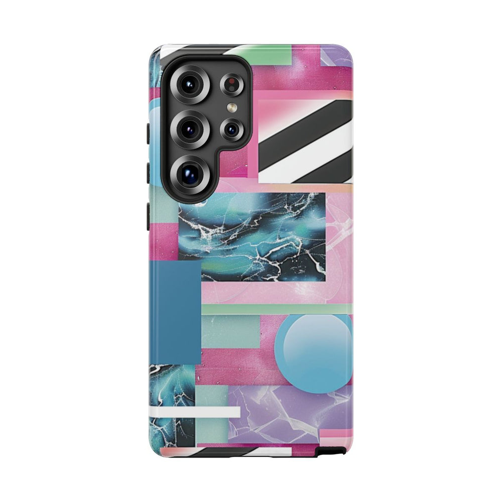 Abstract Geometrisch Patroon in Roze en Blauw