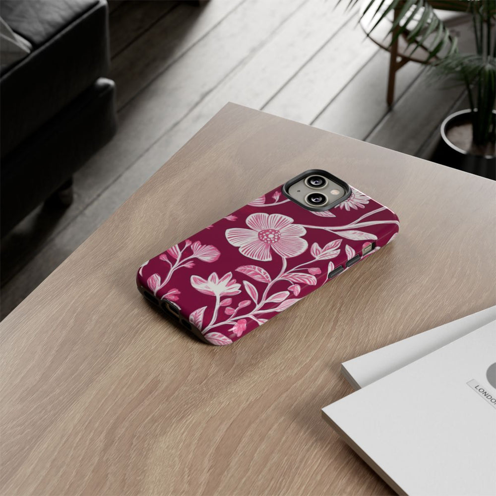 Roze en Witte Bloemenprint