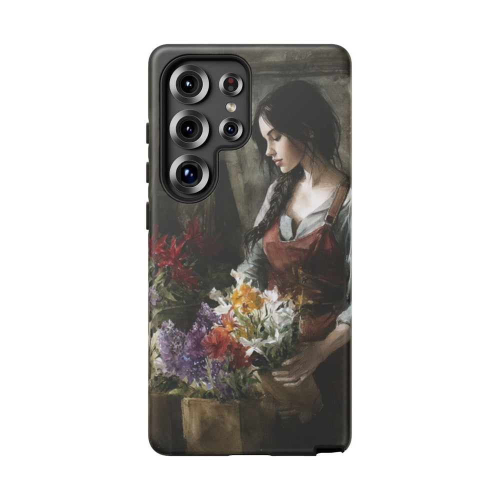 Vrouw met Vlecht die Bloemen Schikt