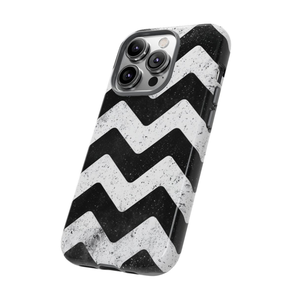 Zwart-Wit Zigzagpatroon met Vintage Effect