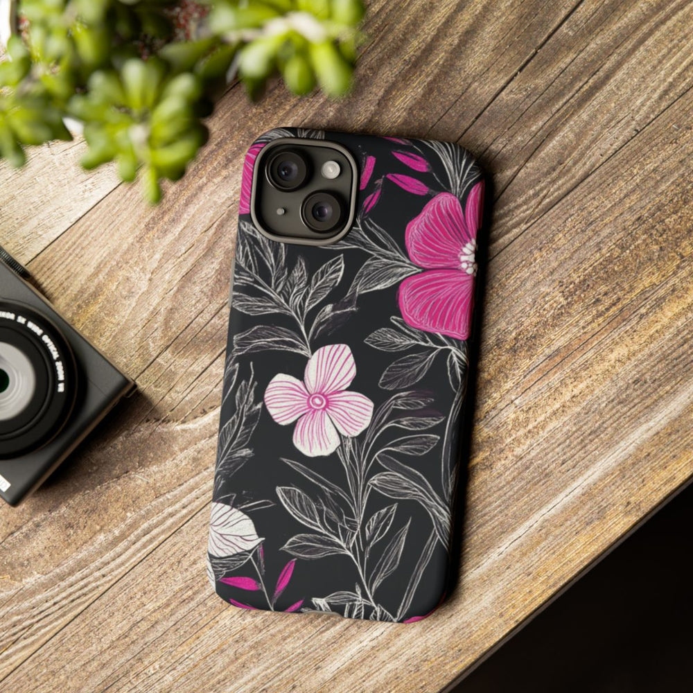Roze en Witte Bloemenprint