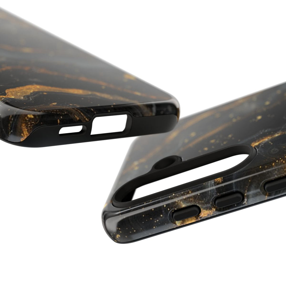 Zwart-Gouden Marmer Abstract Patroon