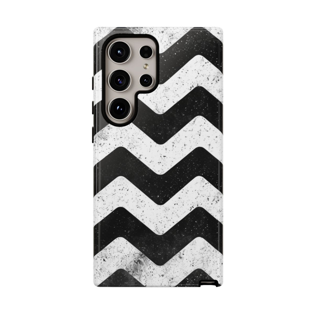 Zwart-Wit Zigzagpatroon met Vintage Effect