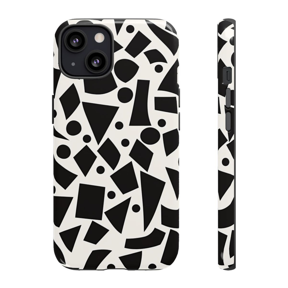 Zwart-Wit Geometrisch Abstract Patroon