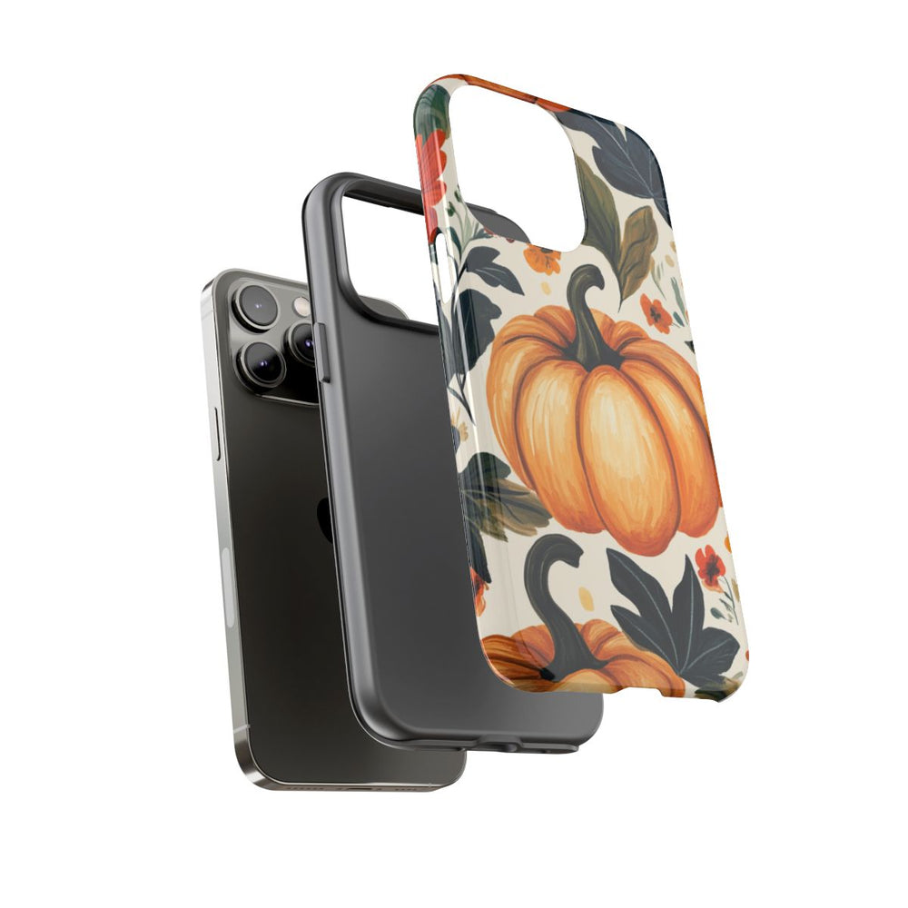 Herfst Pompoen en Bloemenpatroon