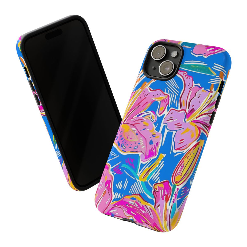Felroze en Gele Bloemenprint