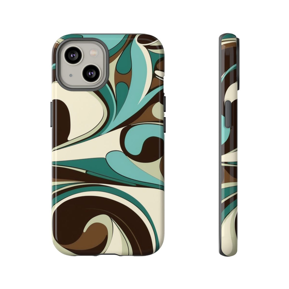 Abstracte Swirl in Teal en Bruin