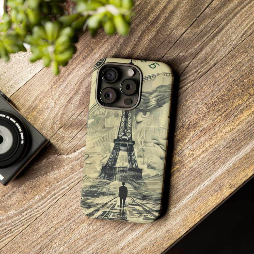 Surrealistische Eiffeltoren op Dollarbiljet Illustratie