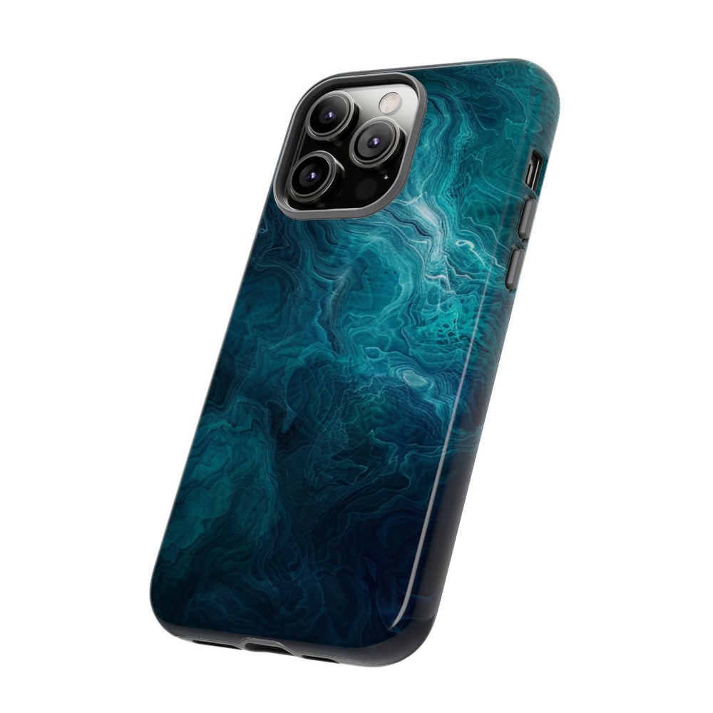 Mystieke Blauwe en Teal Abstracte Krullen