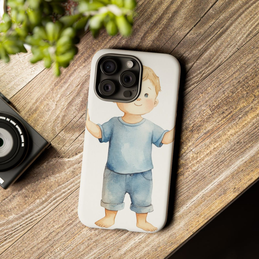 Aquarel Babyjongen met Opgeheven Handen