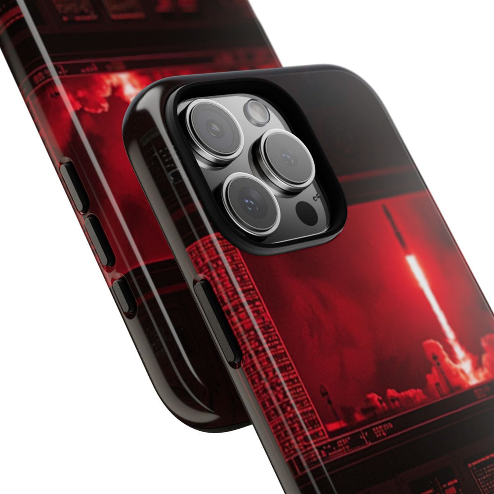 Raketlancering Controlekamer in Rood Licht