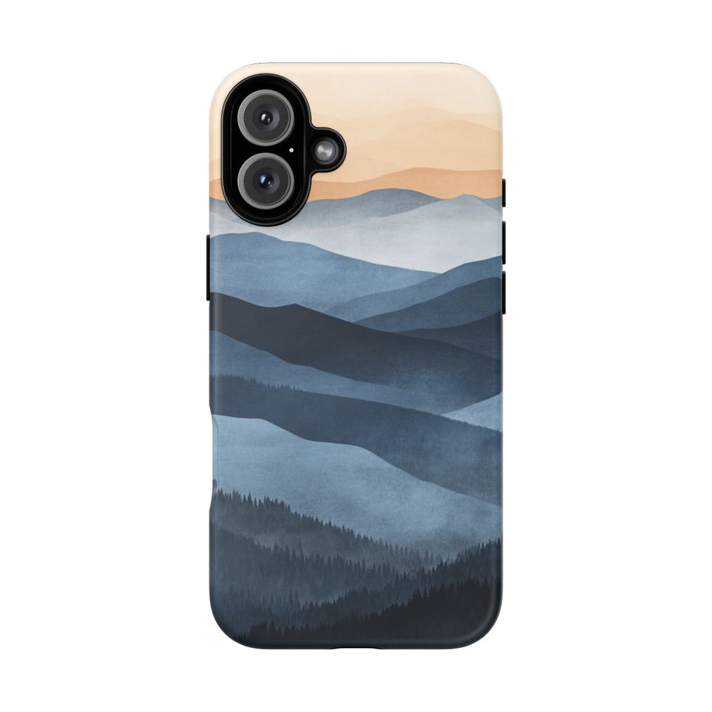 Gelaagd Berglandschap in Blauwe en Beige Tinten